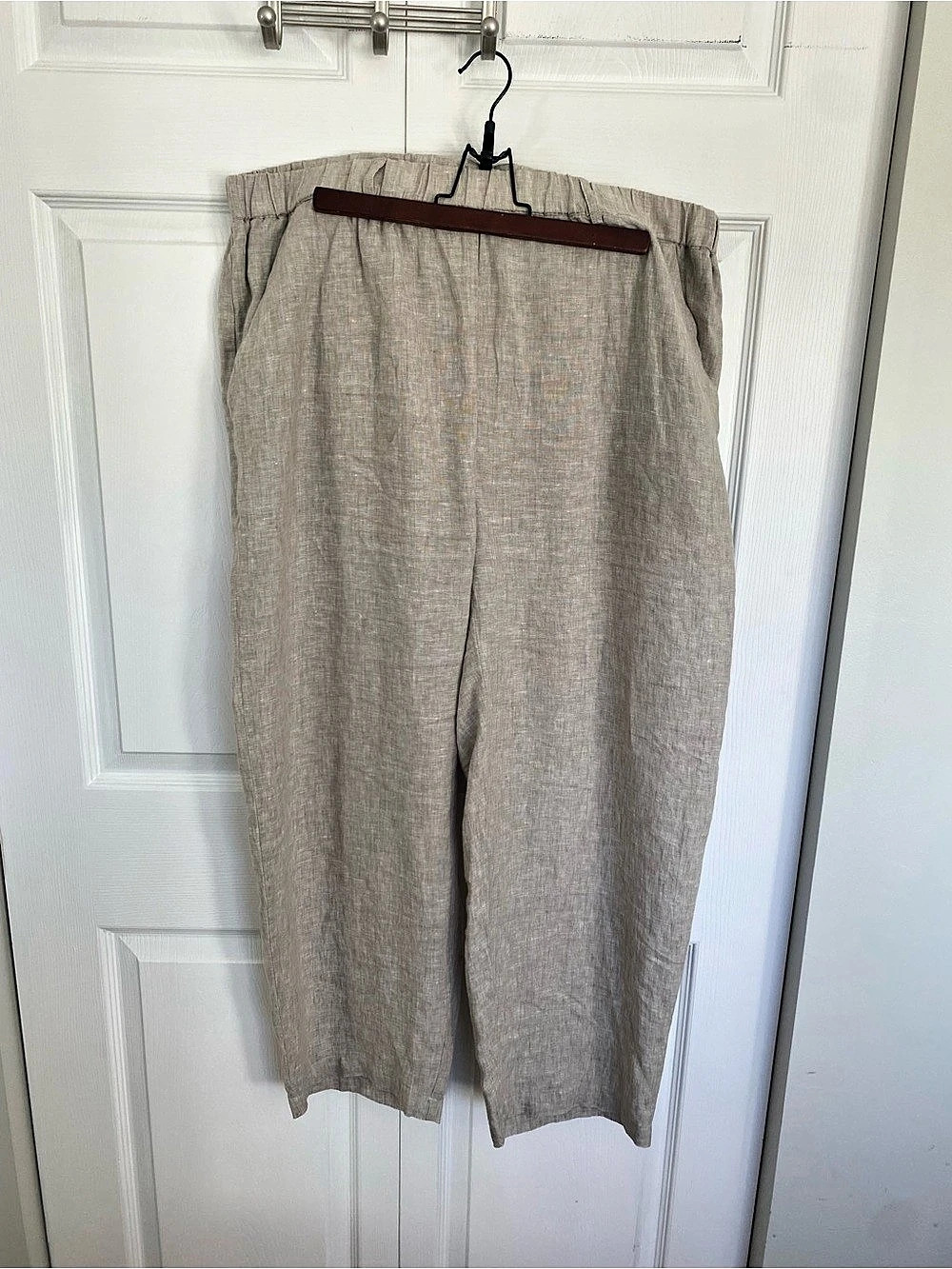 Quince 100% European Linen Wide Leg Pants Beige XL
